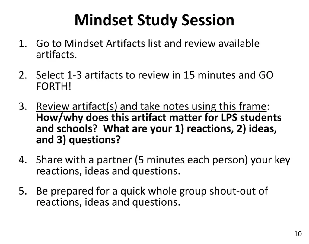 mindset study session