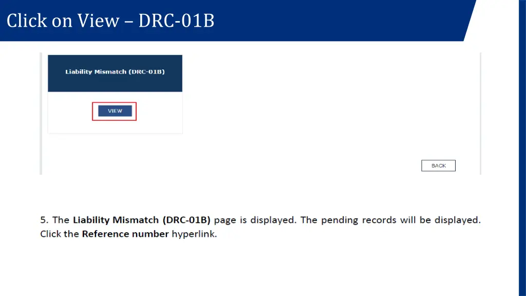 click on view drc 01b