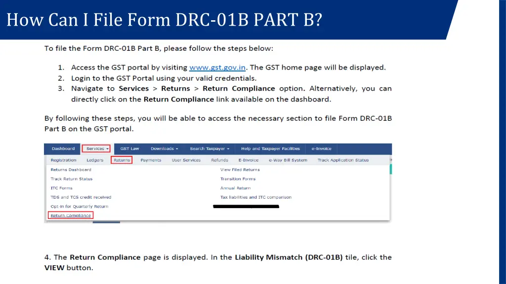 how can i file form drc 01b part b
