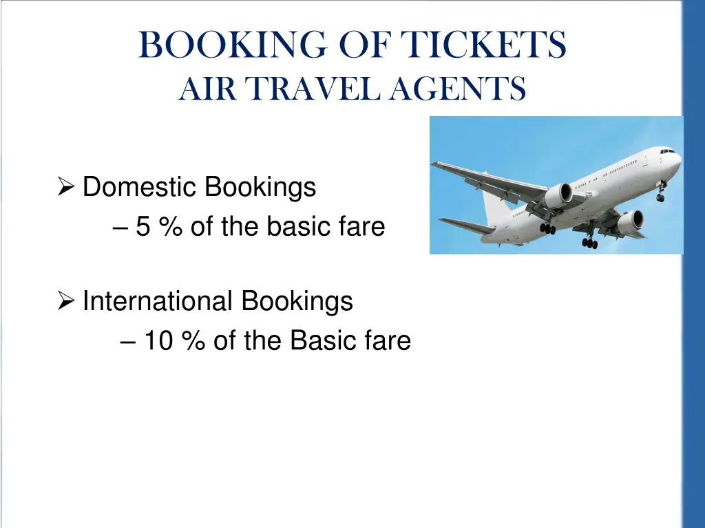 booking of tickets air travel agents