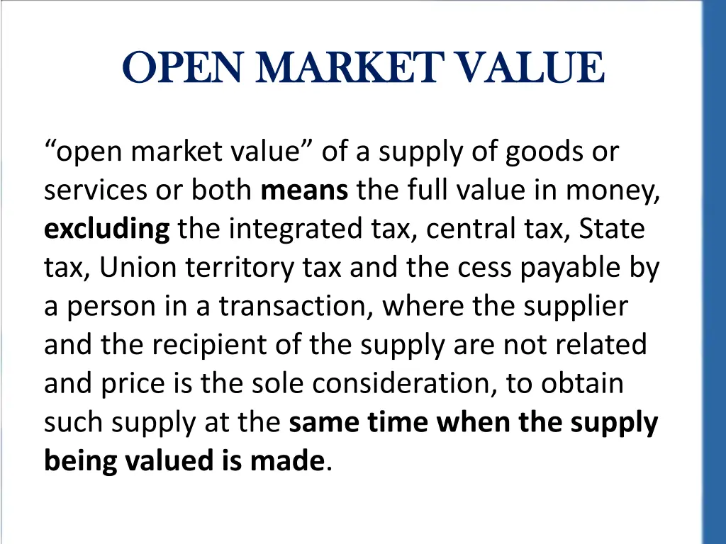open market value open market value