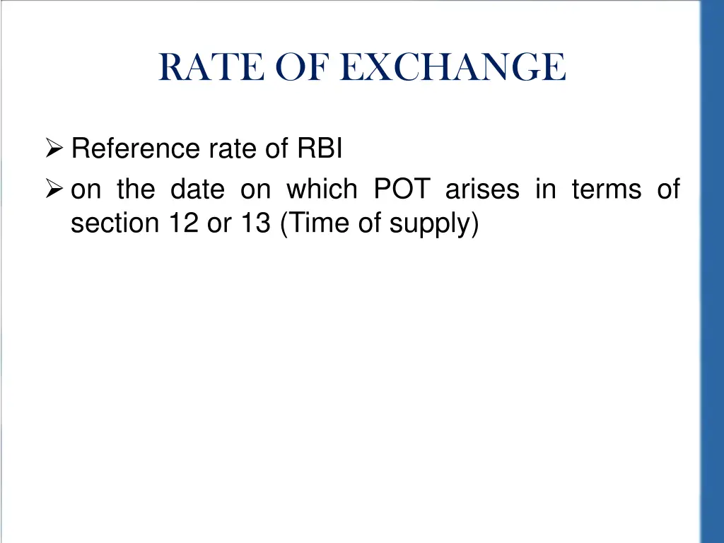 rate of exchange