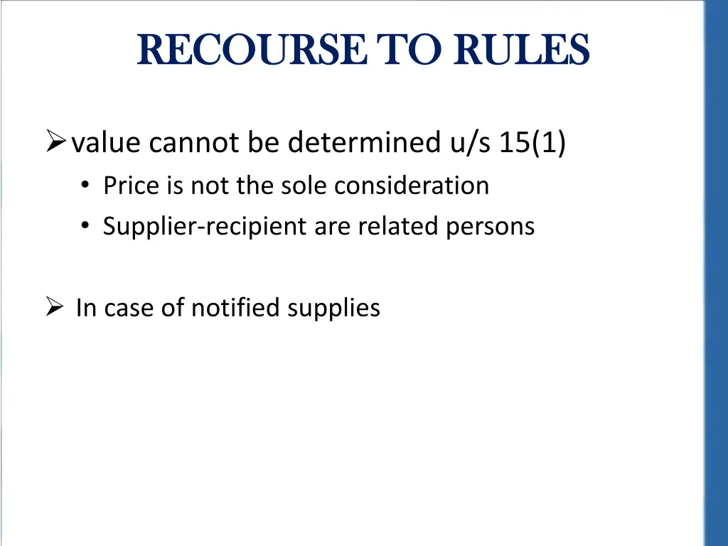 recourse to rules recourse to rules