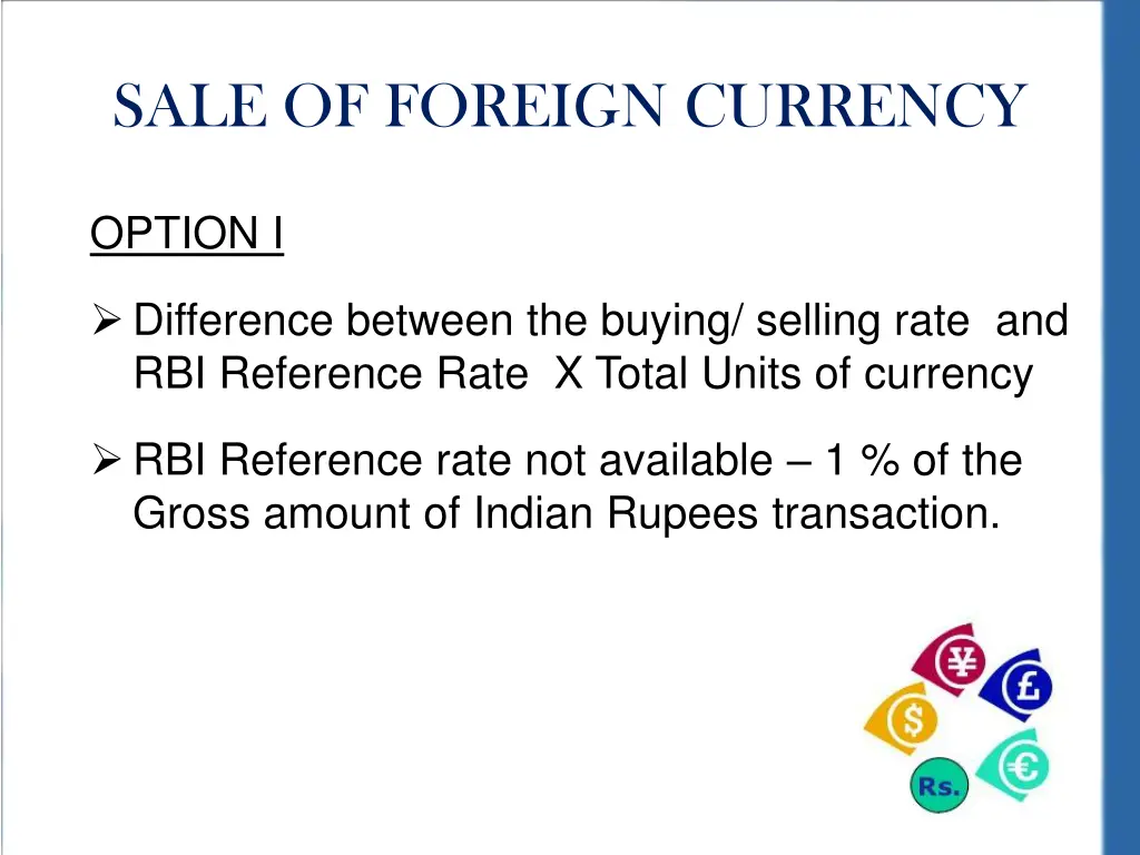 sale of foreign currency