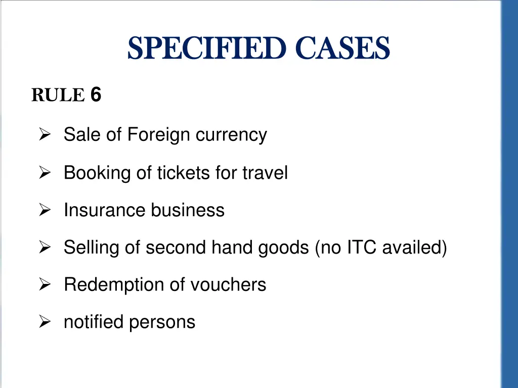 specified cases specified cases