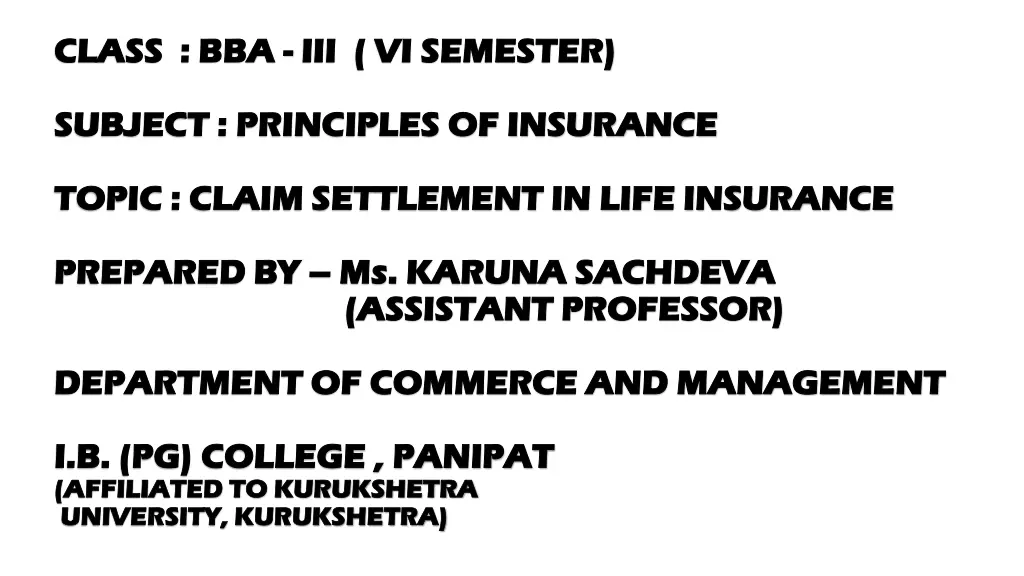 class bba class bba iii vi semester