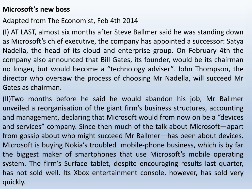 microsoft s new boss adapted from the economist