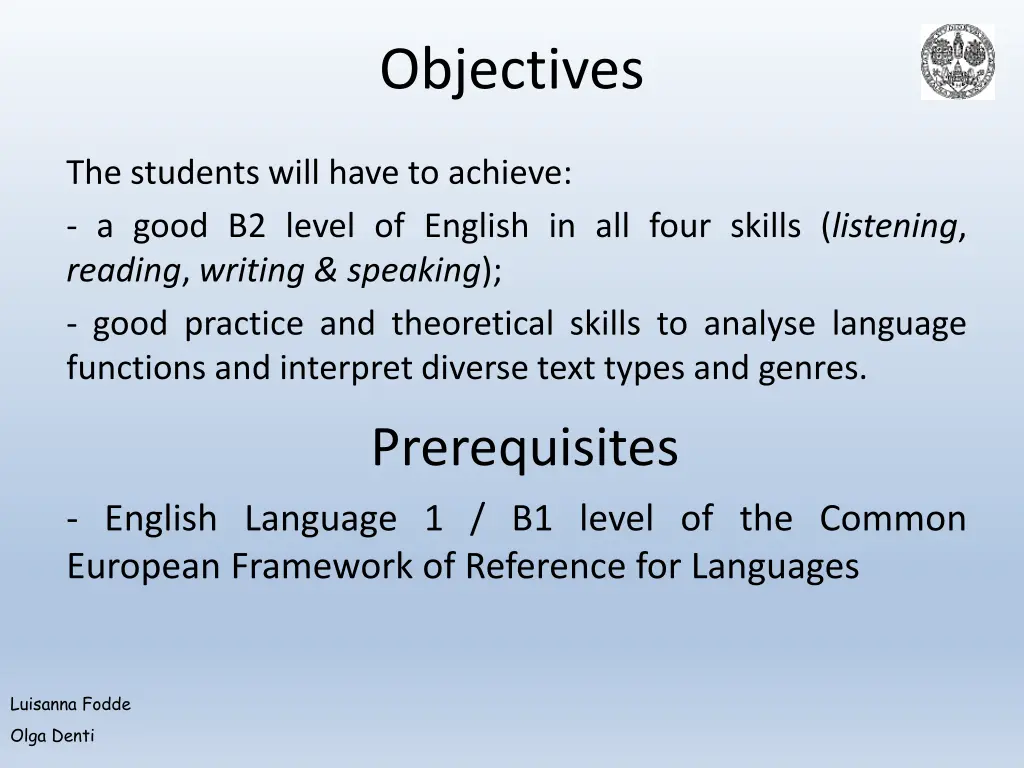 objectives
