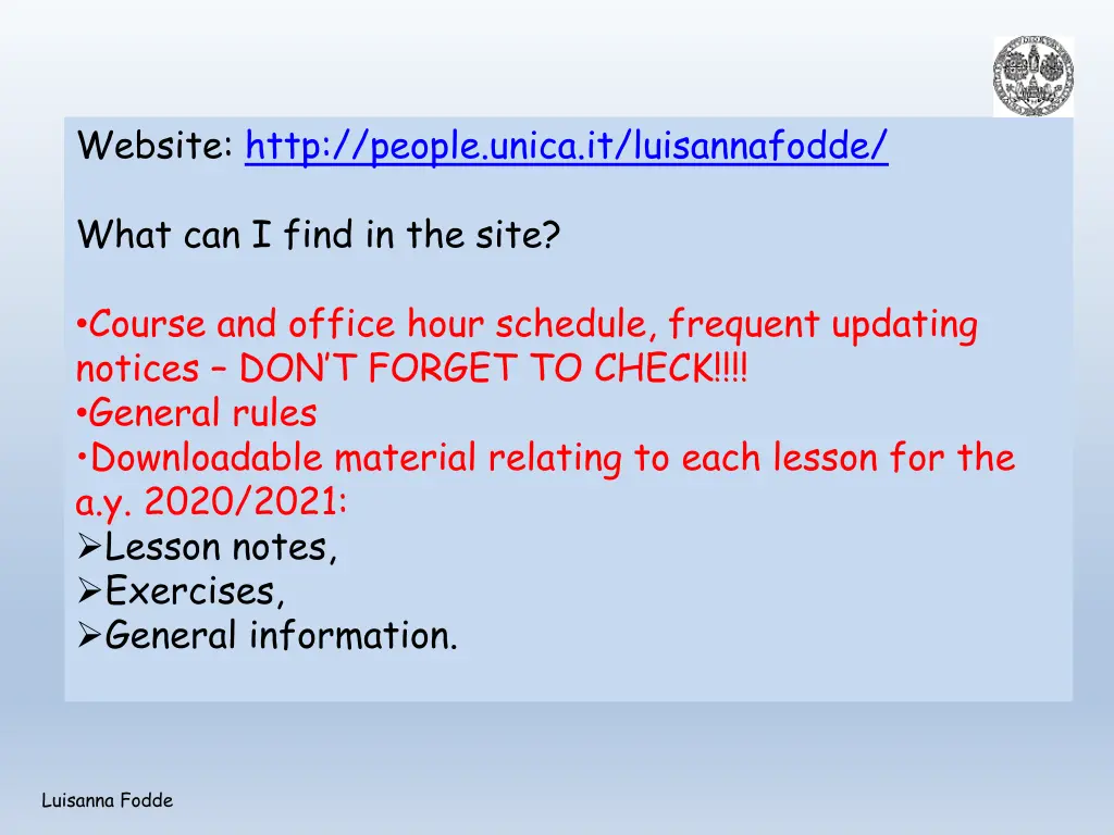 website http people unica it luisannafodde