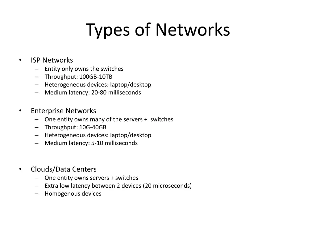 types of networks