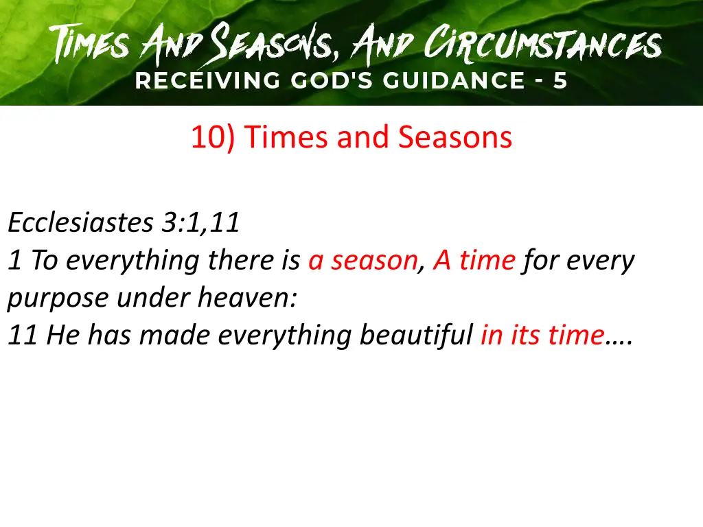 10 times and seasons