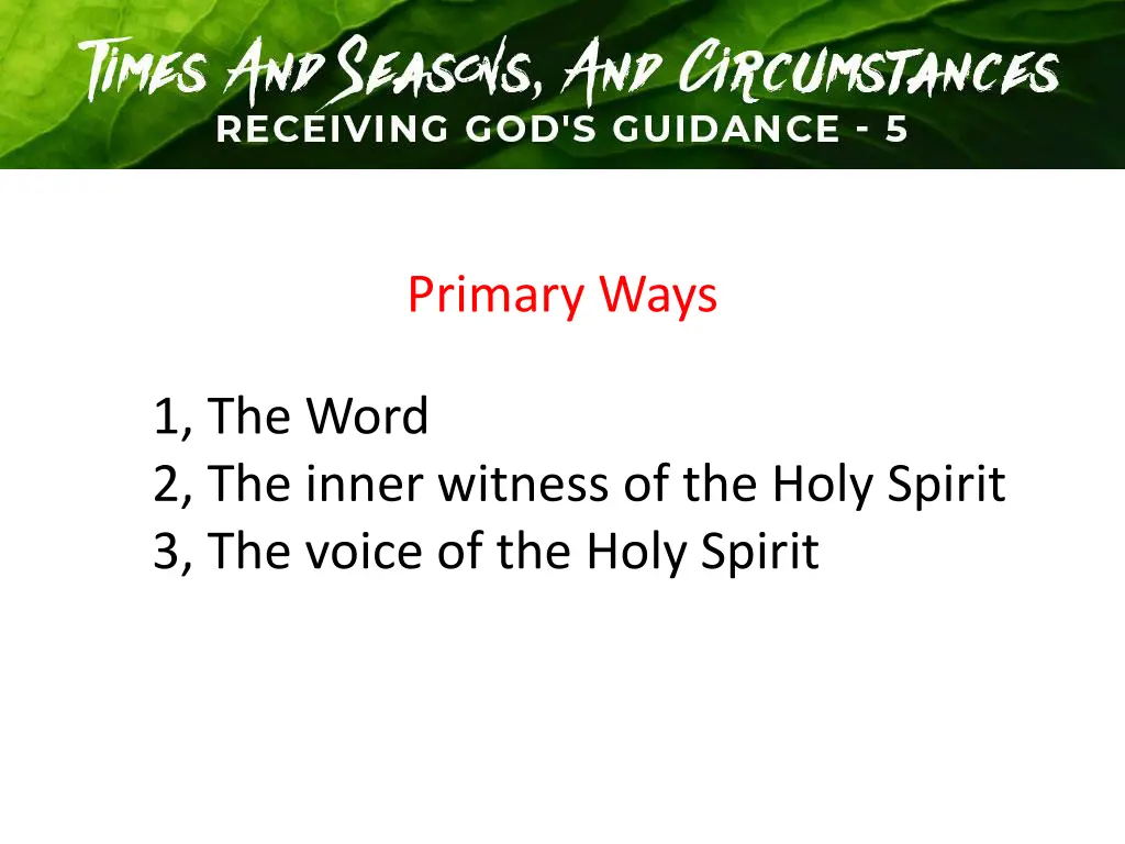 primary ways