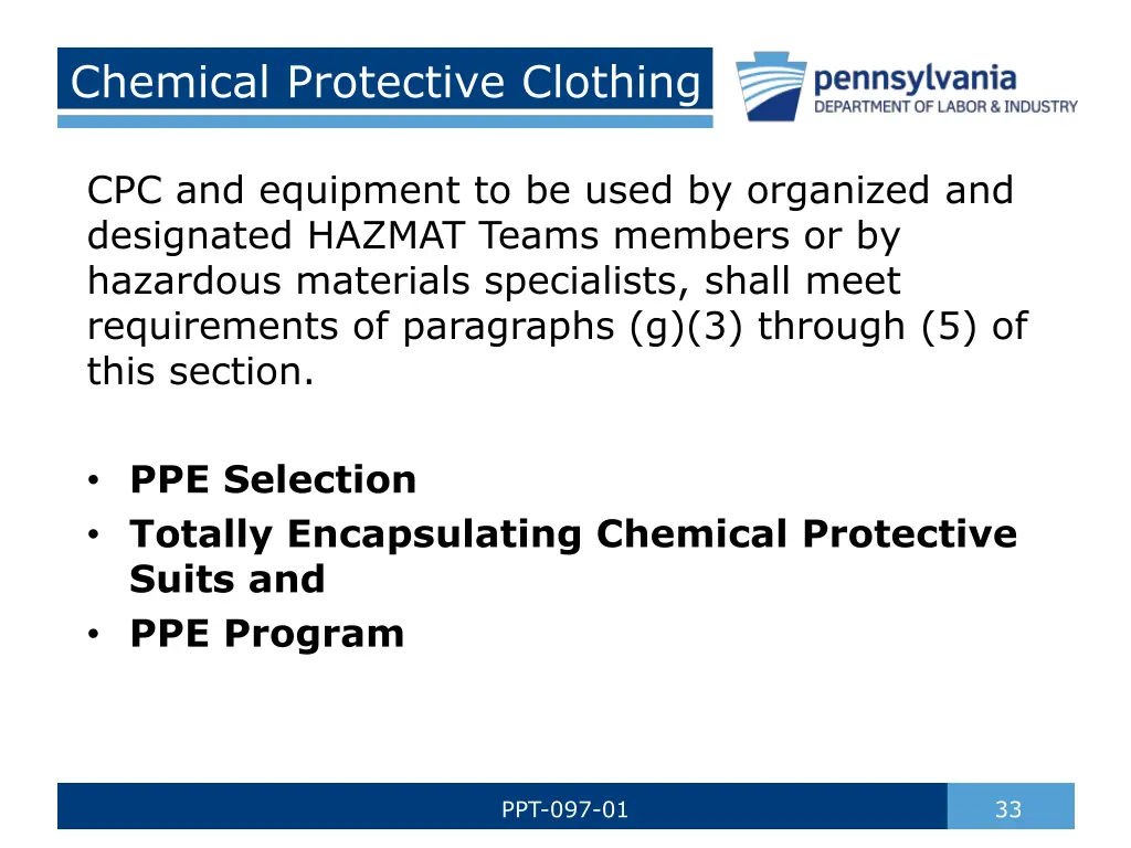 chemical protective clothing