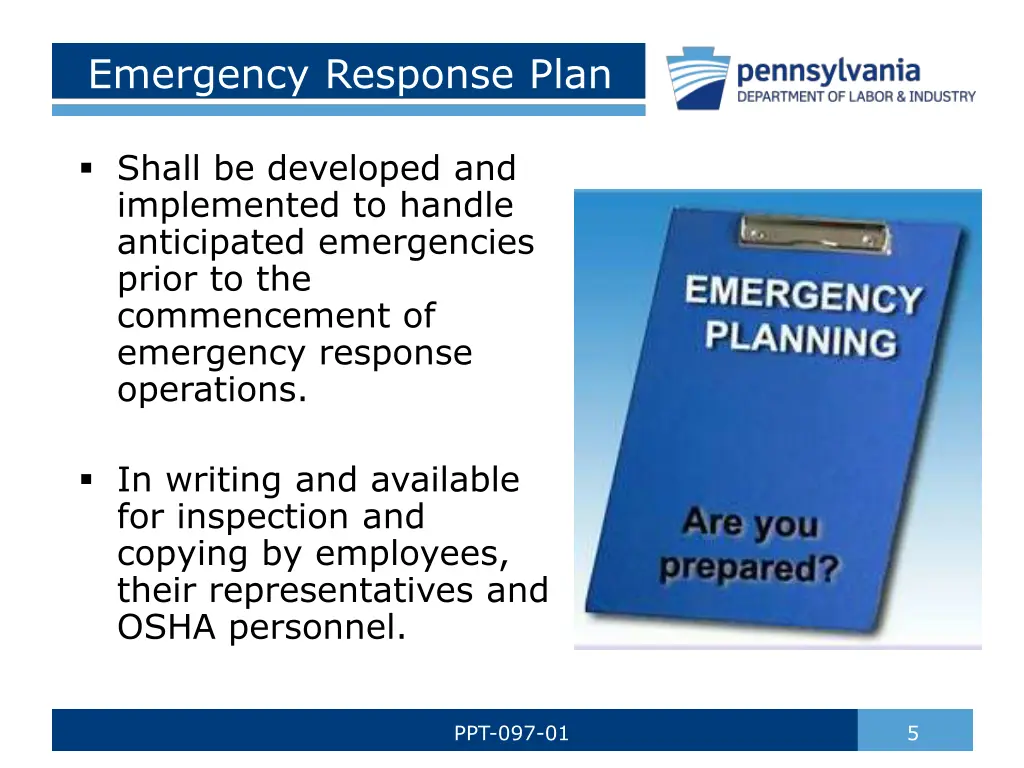 emergency response plan