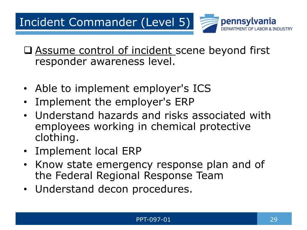 incident commander level 5