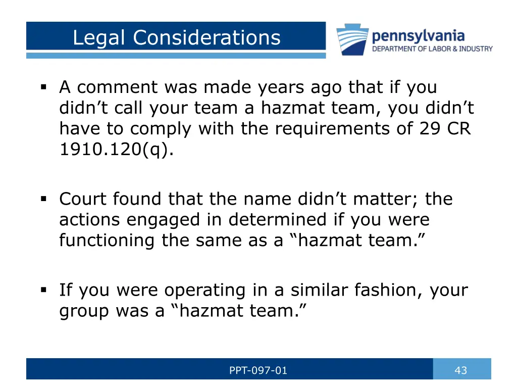 legal considerations