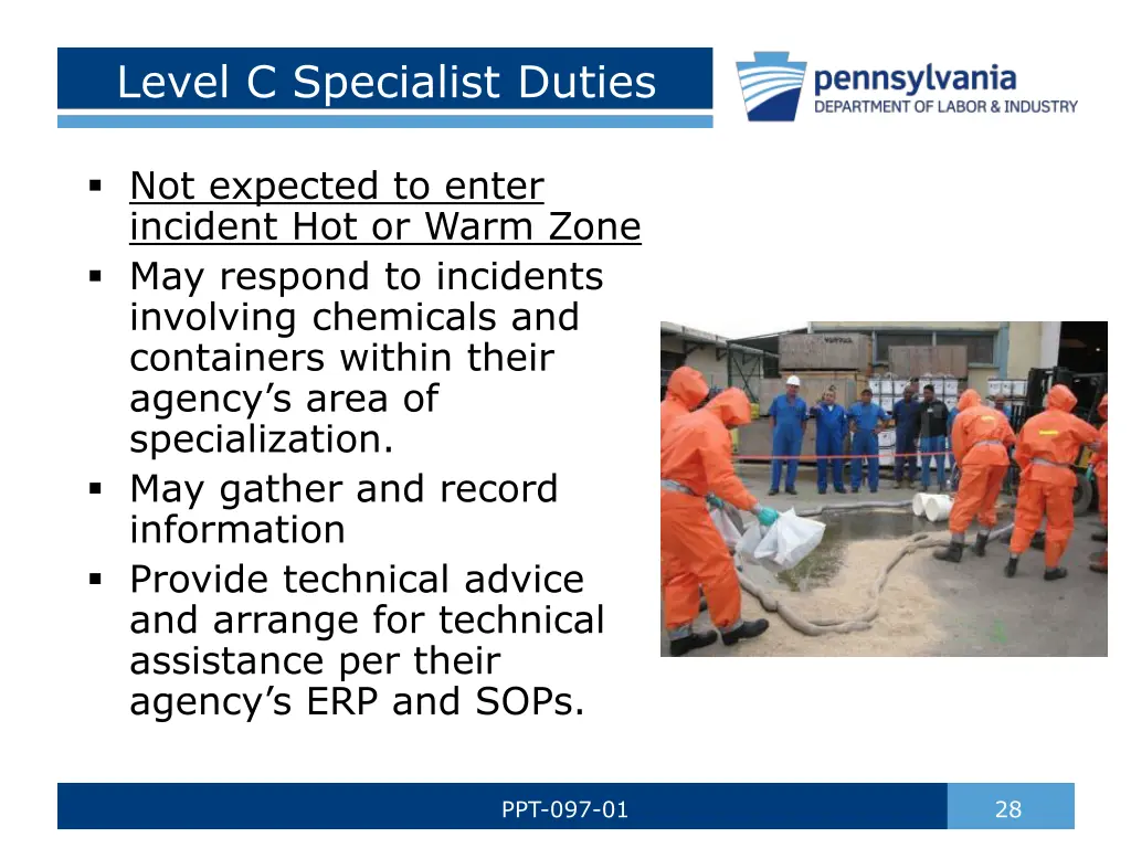 level c specialist duties