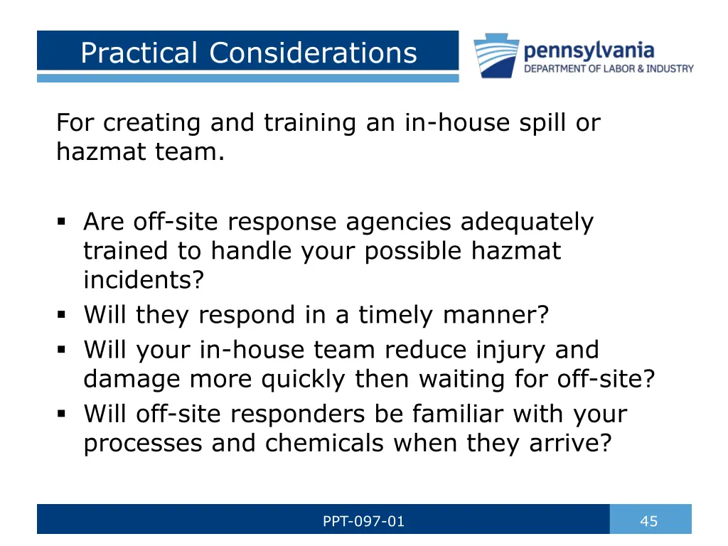 practical considerations