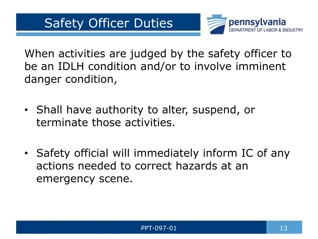 safety officer duties