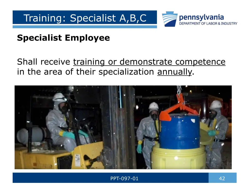 training specialist a b c