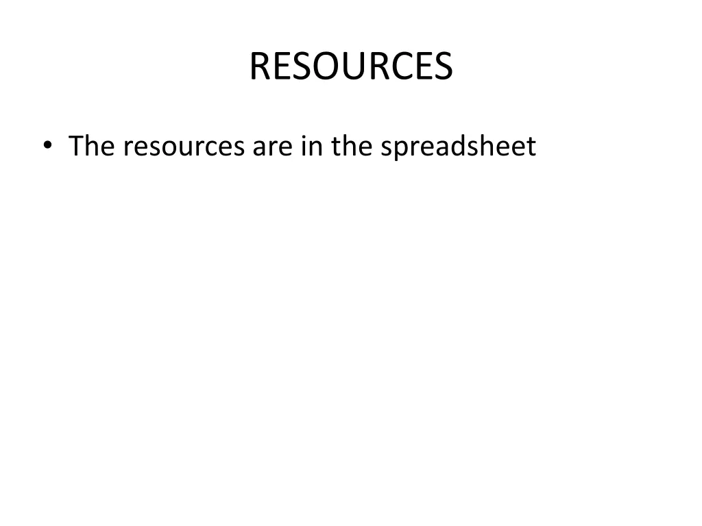 resources
