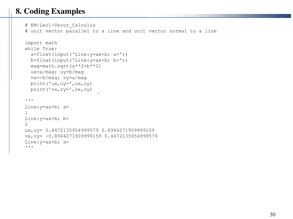 8 coding examples 1