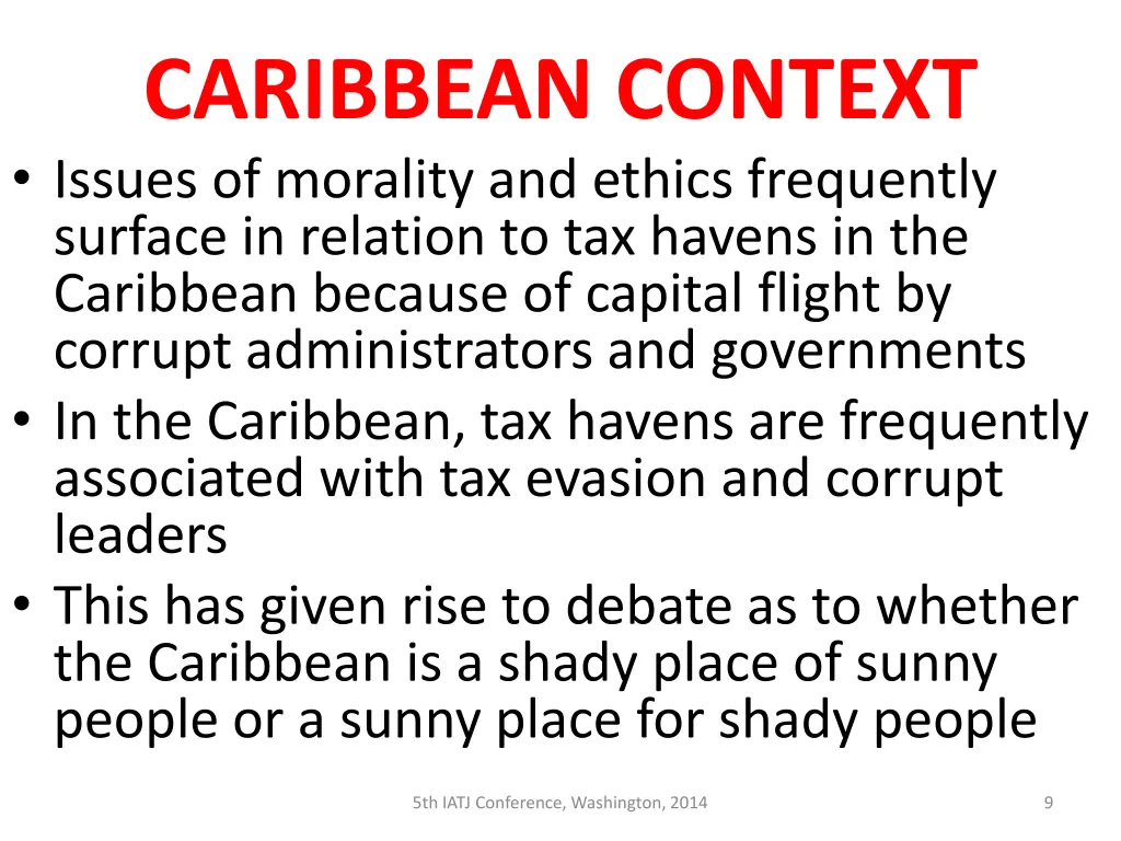 caribbean context issues of morality and ethics