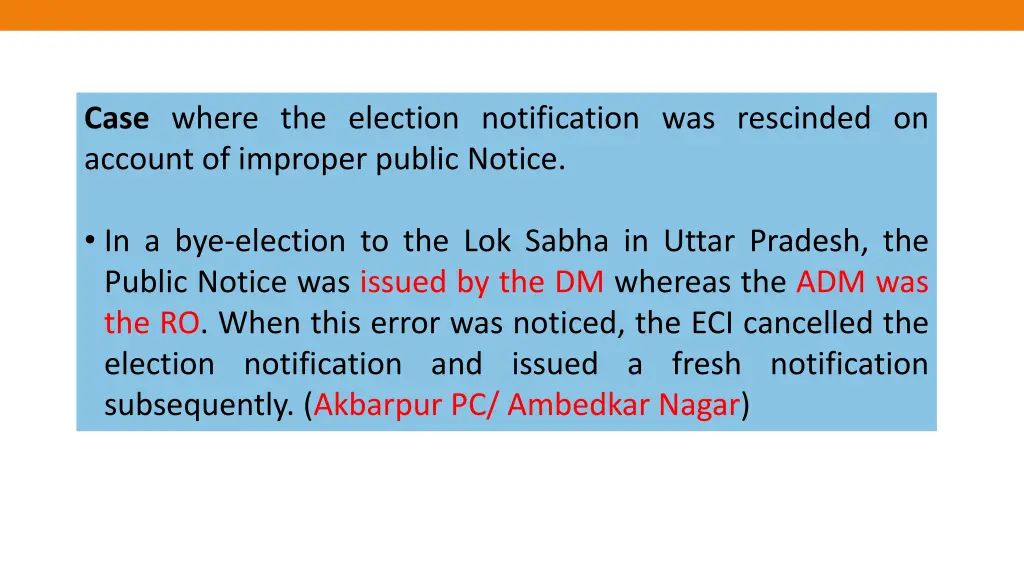 case where the election notification