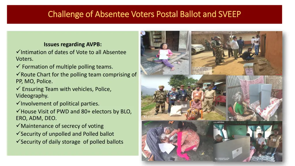 challenge of absentee voters postal ballot