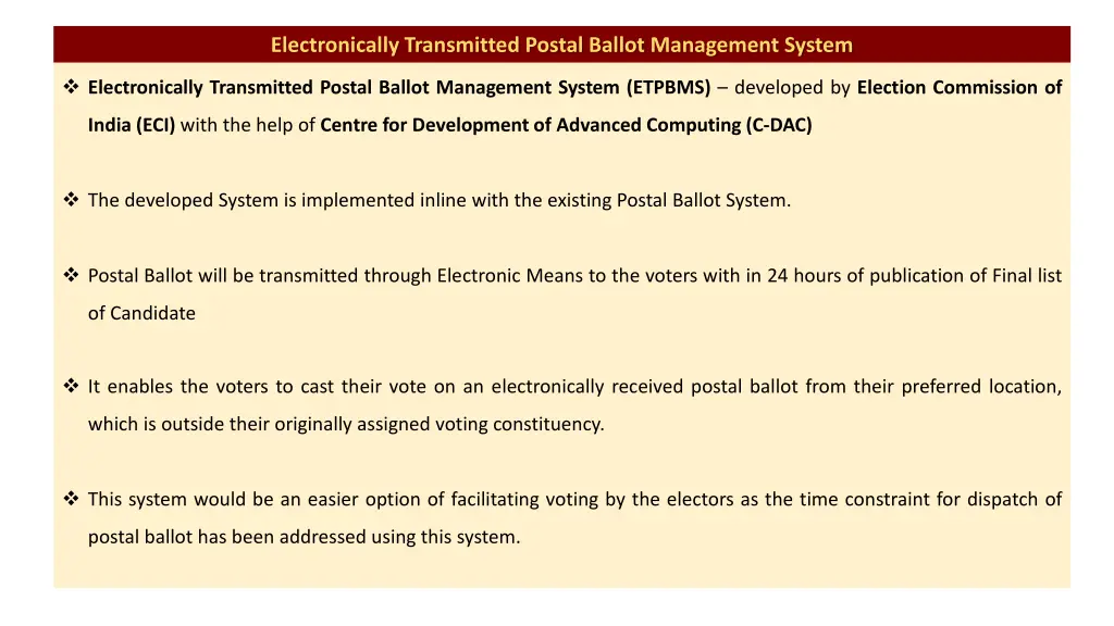 electronically transmitted postal ballot