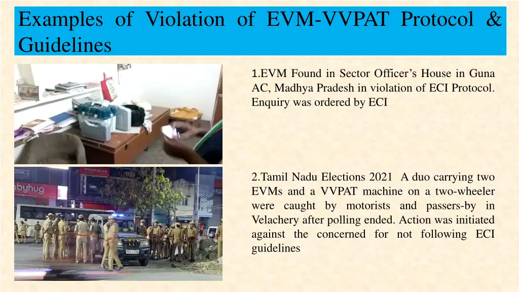 examples of violation of evm vvpat protocol