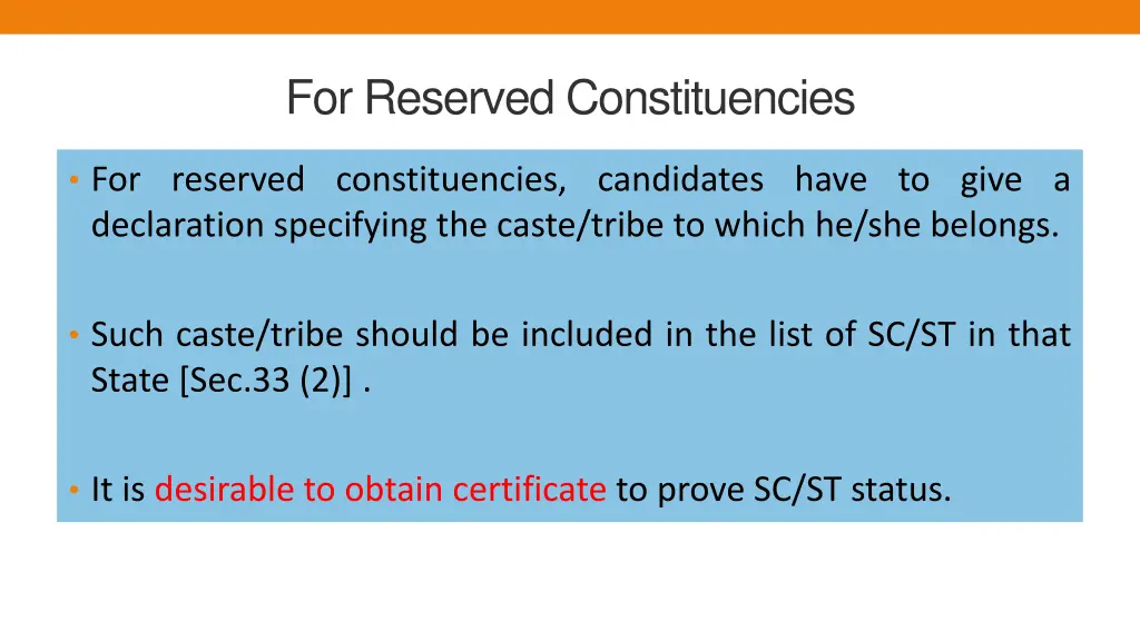 for reserved constituencies