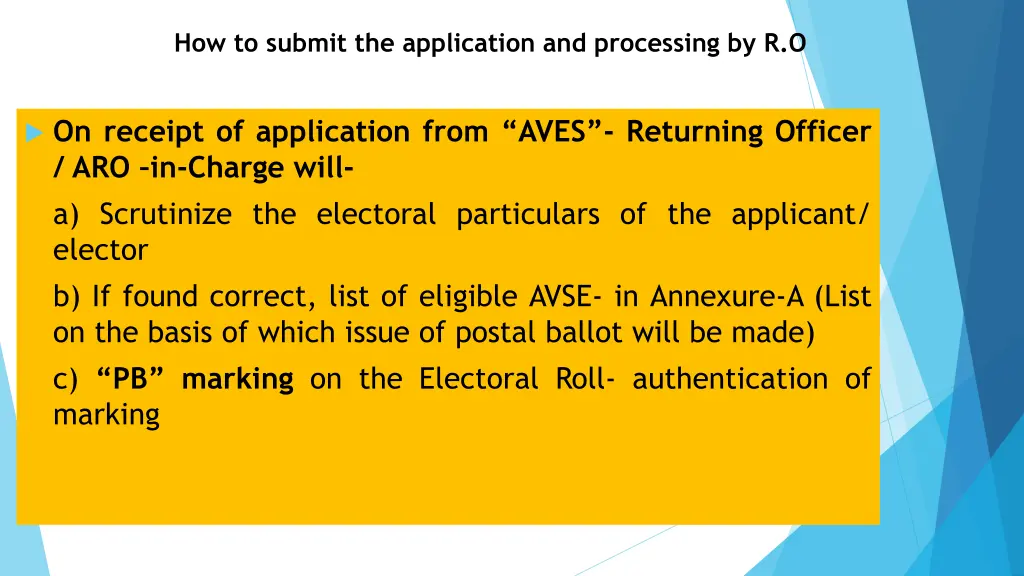 how to submit the application and processing 1