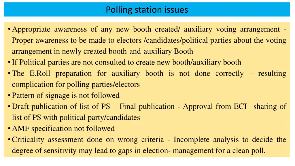 polling station issues