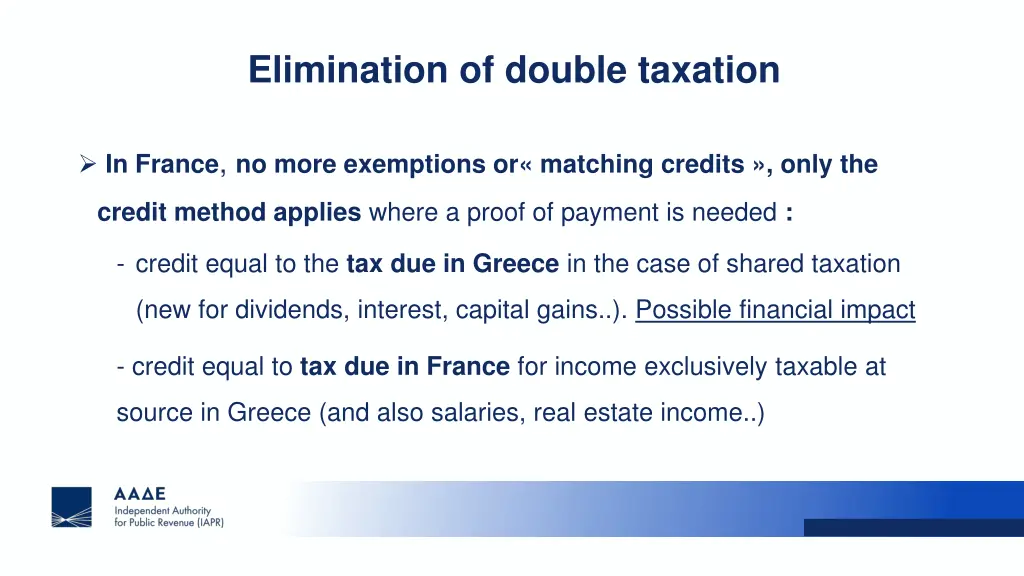 elimination of double taxation 1