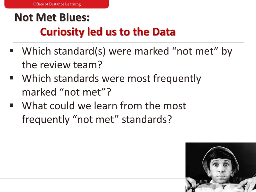 office of distance learning not met blues
