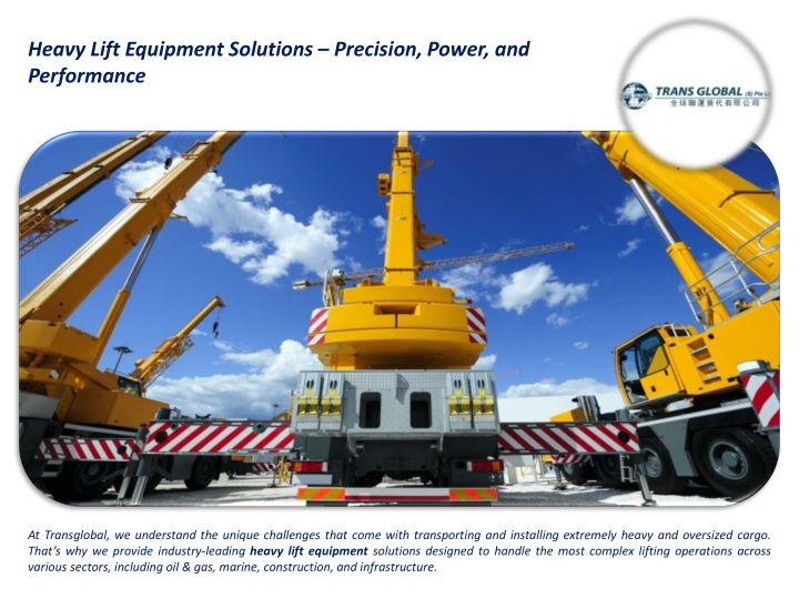 heavy lift equipment solutions precision power