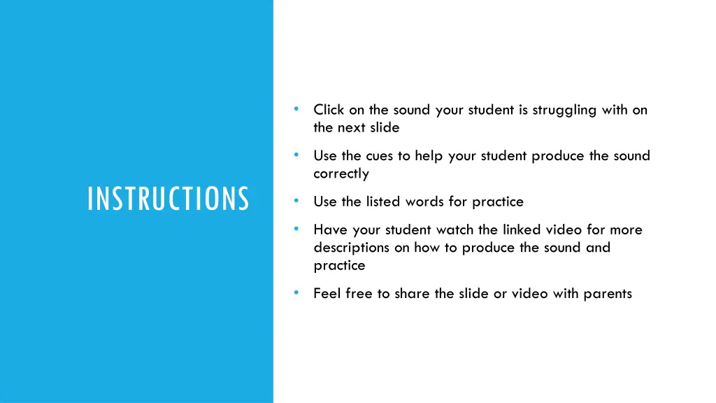 click on the sound your student is struggling