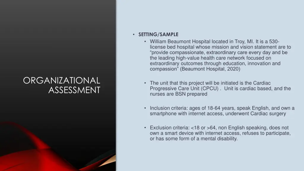 setting sample william beaumont hospital located
