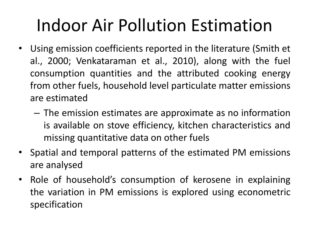 indoor air pollution estimation