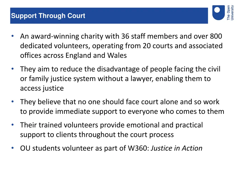 support through court