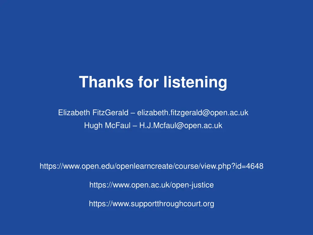 thanks for listening