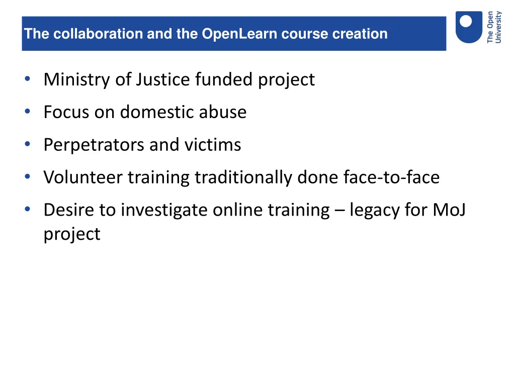 the collaboration and the openlearn course