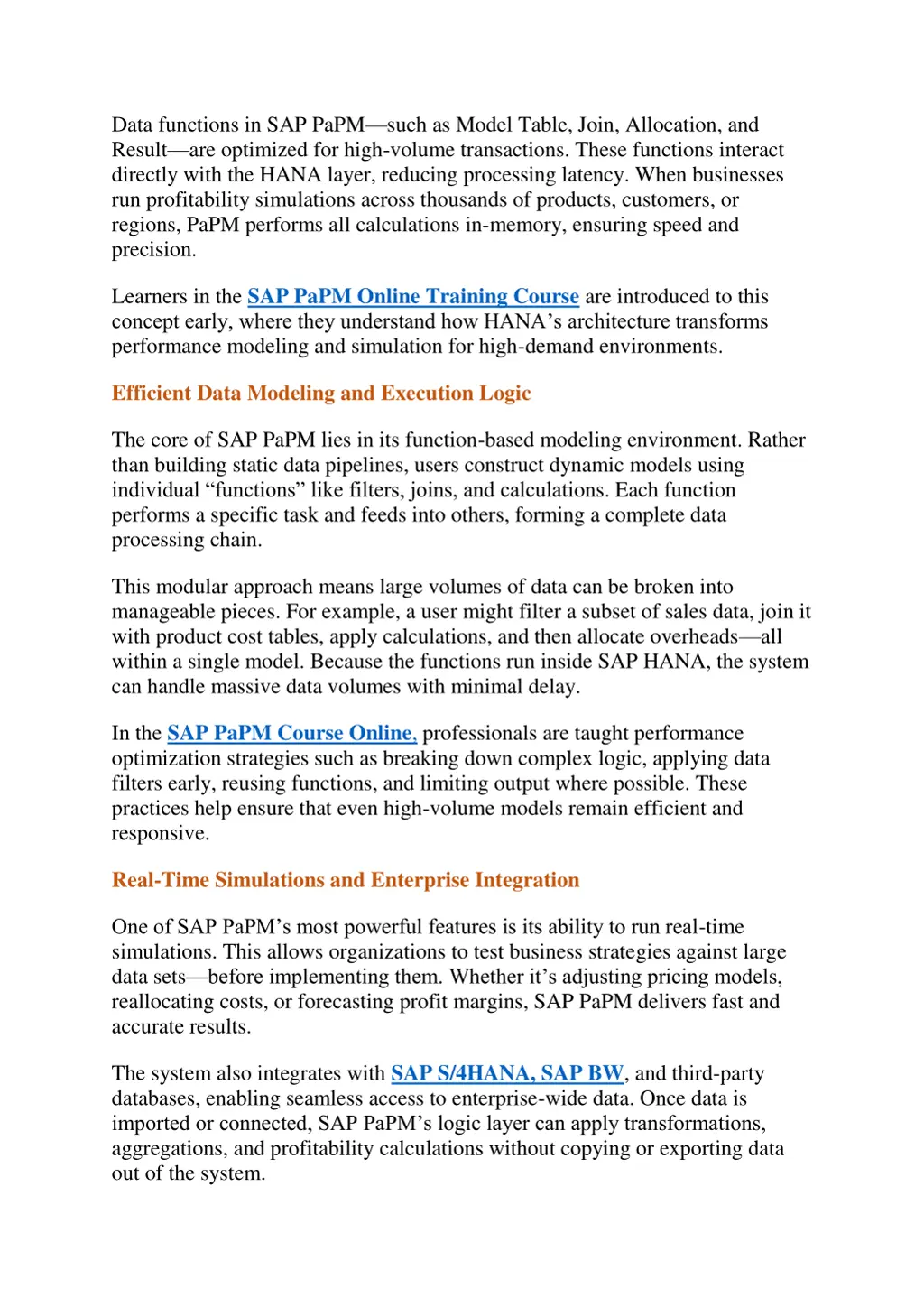 data functions in sap papm such as model table