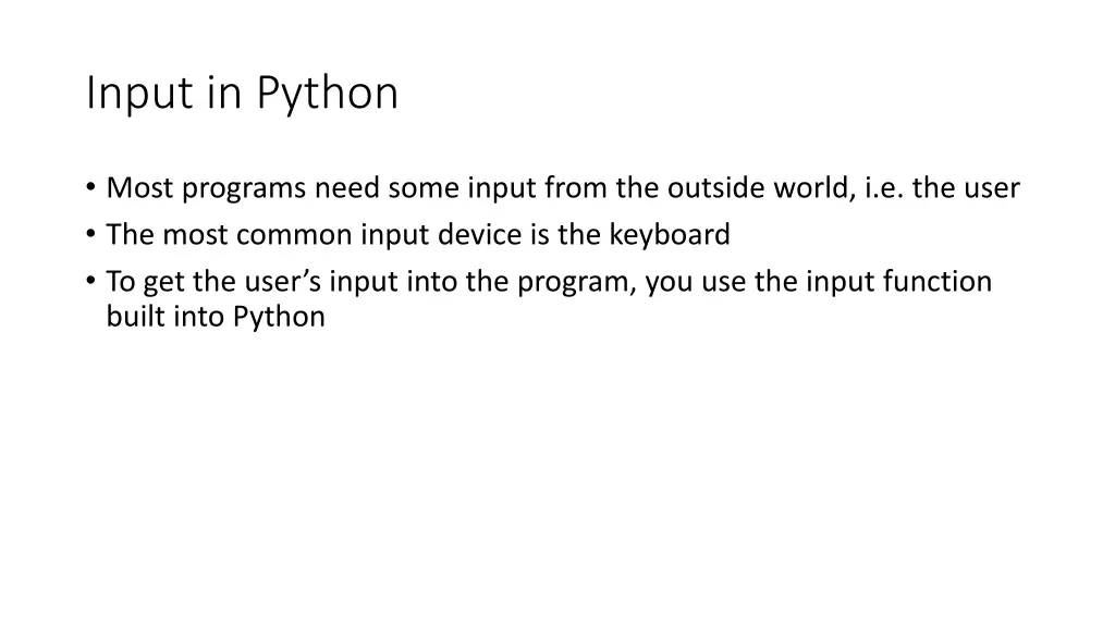 input in python