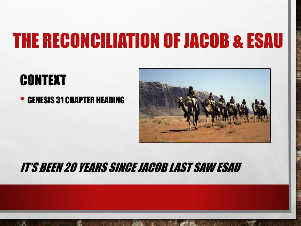 the reconciliation of jacob esau