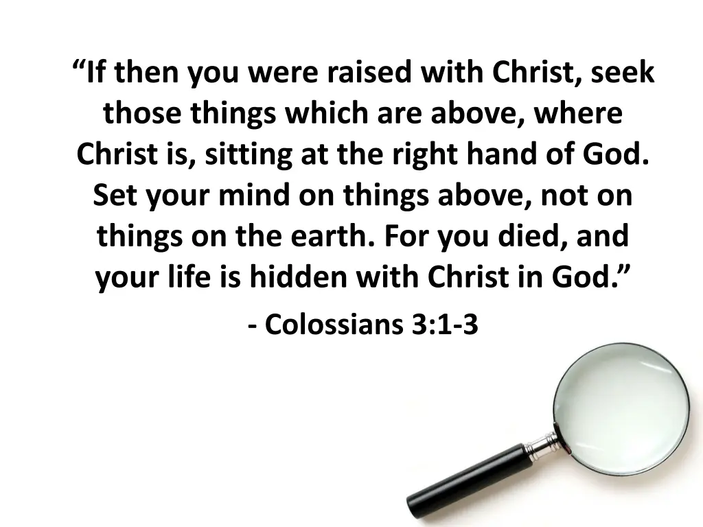 if then you were raised with christ seek those