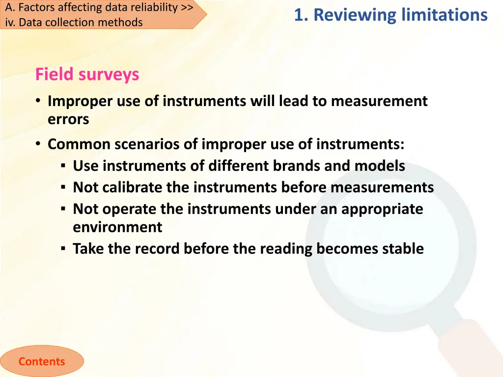 a factors affecting data reliability iv data 1