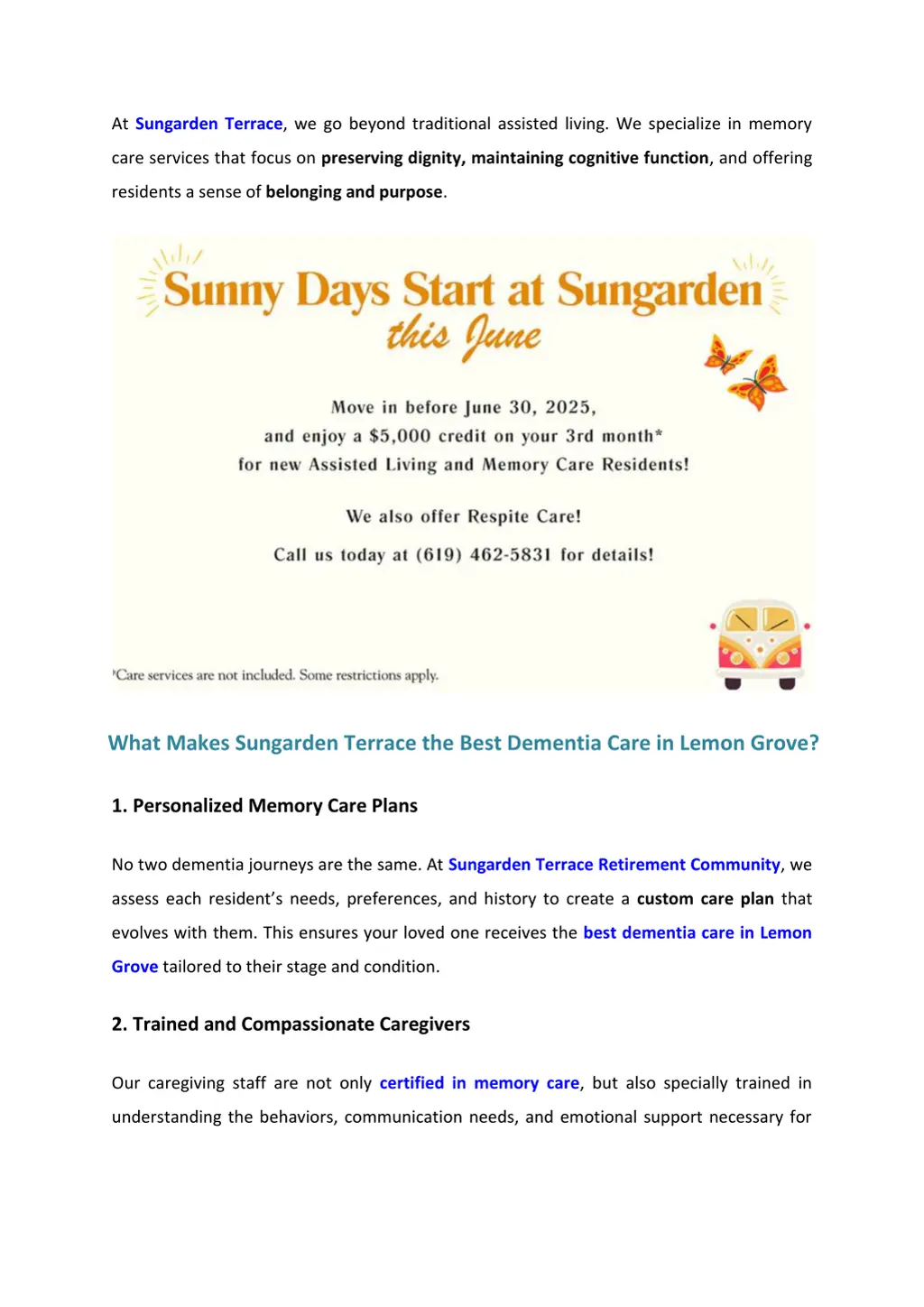 at sungarden terrace we go beyond traditional