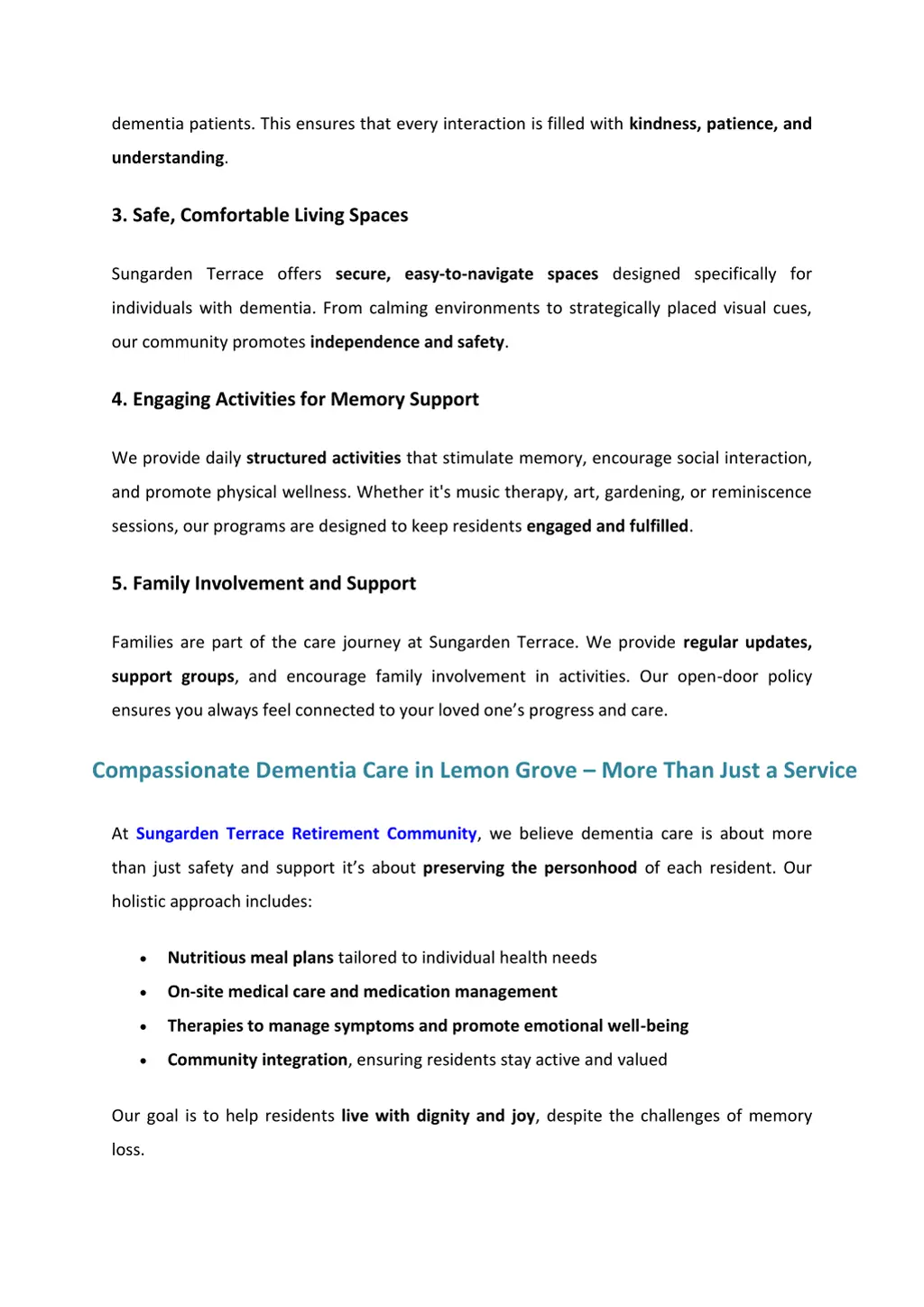 dementia patients this ensures that every